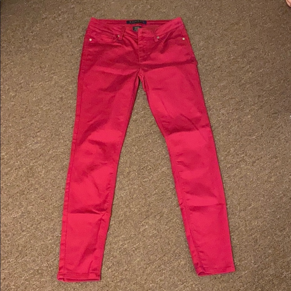 TINSEL size 27 magenta colored skinny denim